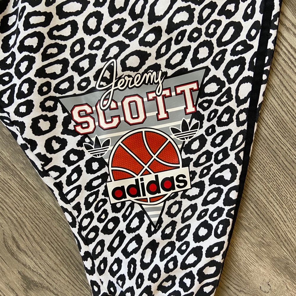Jeremy Scott x Adidas Black and White Leopard Track Joggers - Picture 3 of 11